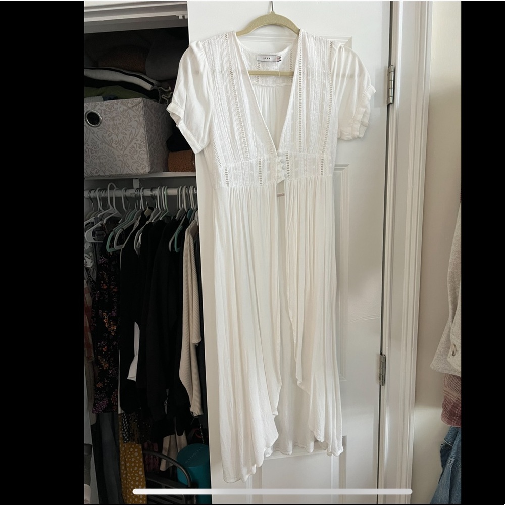 Boutique Boho flowy white top
